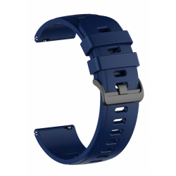 Ανταλλακτικό λουράκι QuickFit Black Buckle Navy Blue για Samsung Galaxy Watch5 (40mm & 42mm)/Watch4 (40mm & 44mm)/ Watch4 Classic (42mm & 46mm)/ Watch3(41mm)/Active 2(40/44mm)/Amazfit GTS 3 (43mm)/GTR(42mm) (20mm)