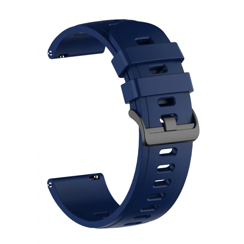 Ανταλλακτικό λουράκι QuickFit Black Buckle Navy Blue για Samsung Galaxy Watch5 (40mm & 42mm)/Watch4 (40mm & 44mm)/ Watch4 Classic (42mm & 46mm)/ Watch3(41mm)/Active 2(40/44mm)/Amazfit GTS 3 (43mm)/GTR(42mm) (20mm)
