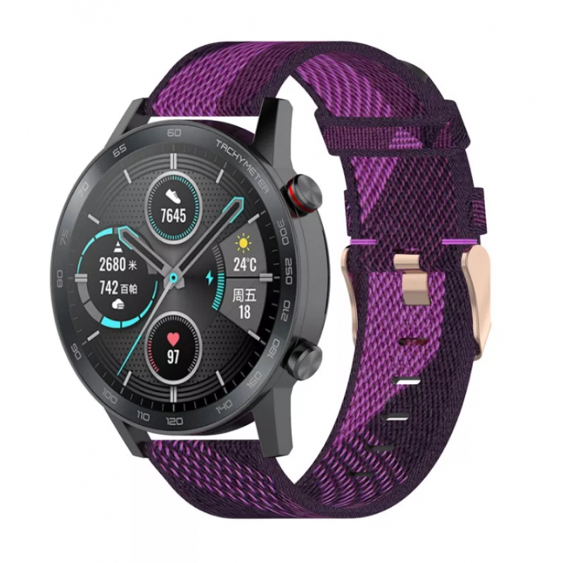 Ανταλλακτικό λουράκι Sailcloth Purple για Samsung Galaxy Watch5 (40mm & 42mm)/Watch4 (40mm & 44mm)/ Watch4 Classic (42mm & 46mm)/ Watch3(41mm)/Active 2(40/44mm)/Amazfit GTS 3 (43mm)/GTR(42mm) (20mm)