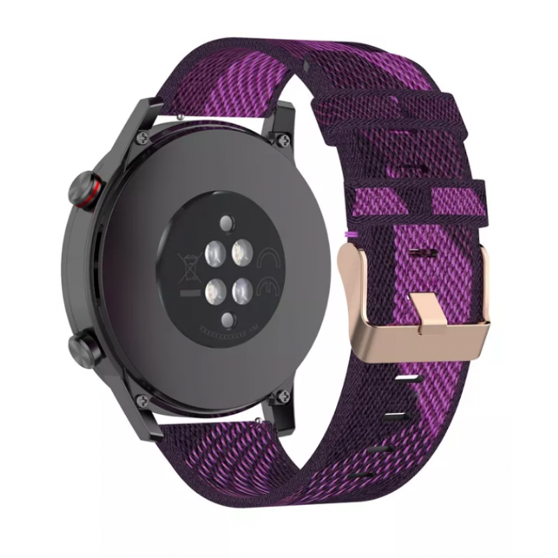 Ανταλλακτικό λουράκι Sailcloth Purple για Samsung Galaxy Watch5 (40mm & 42mm)/Watch4 (40mm & 44mm)/ Watch4 Classic (42mm & 46mm)/ Watch3(41mm)/Active 2(40/44mm)/Amazfit GTS 3 (43mm)/GTR(42mm) (20mm)