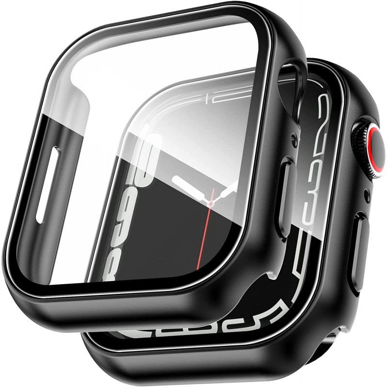 Θήκη Electroplated PC Full Screen Protector Apple Watch Series 7/8 (45mm) Matte Black