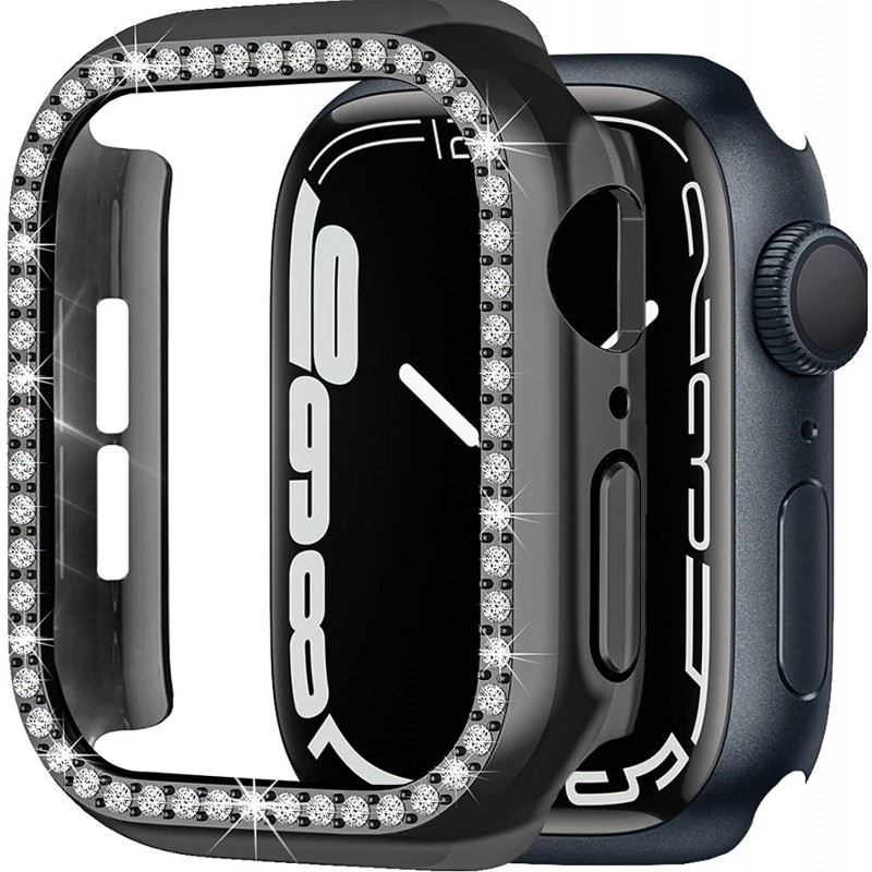 Θήκη TPU Electroplated Diamond Cover Apple Watch 7 (41mm) Black