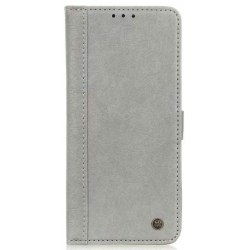 Θήκη PC Leather Wallet & Card Pocket Samsung Galaxy S22 Ultra 5G SM-S908 Grey