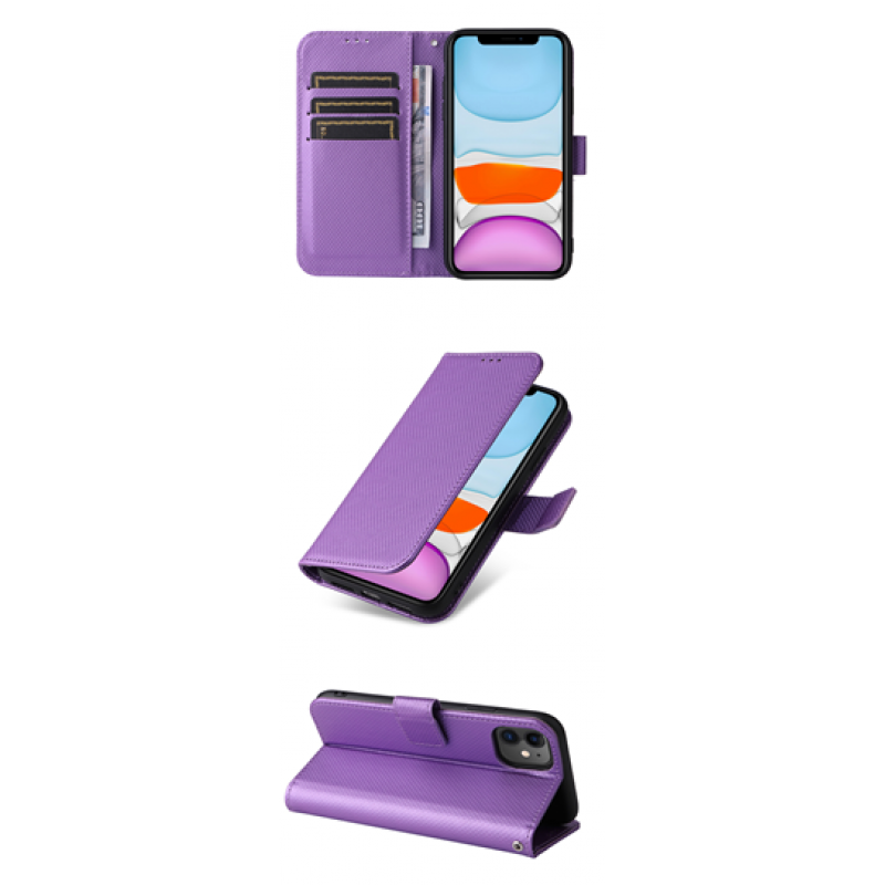 Θήκη Book Magnetic & Card Holder Wallet TCL 205 4187D Purple