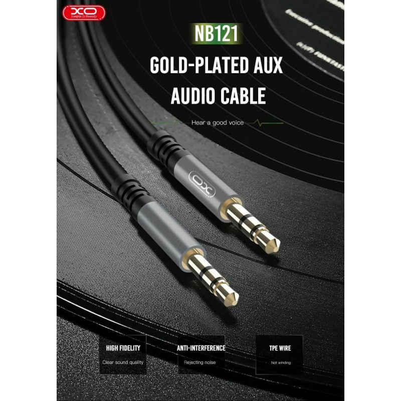 Καλώδιο Data XO NB121 Audio  Jack to Jack 3.5mm 1m Black