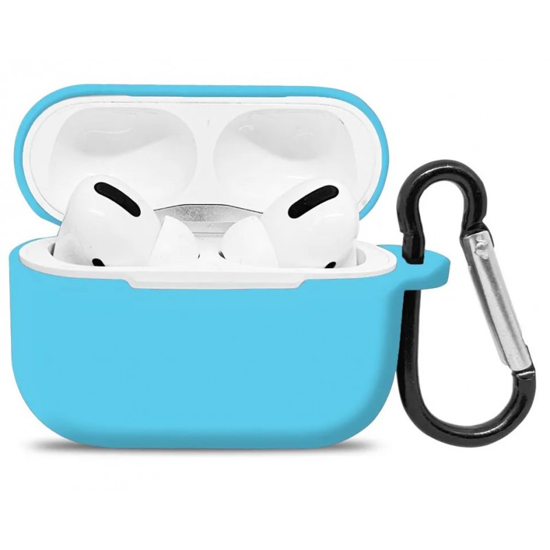 Θήκη Apple Airpods Pro Silicone Protective Cover with Carabiner Sky Blue