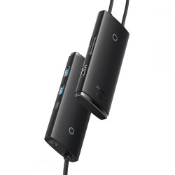 Αντάπτορας Baseus Lite Series Hub USB-C + 2xUSB + HDMI + TF/SD Black (BS-OH019)