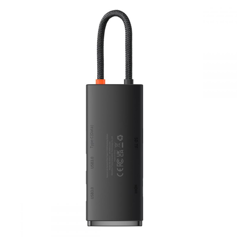 Αντάπτορας Baseus Lite Series Hub USB-C + 2xUSB + HDMI + TF/SD Black (BS-OH019)