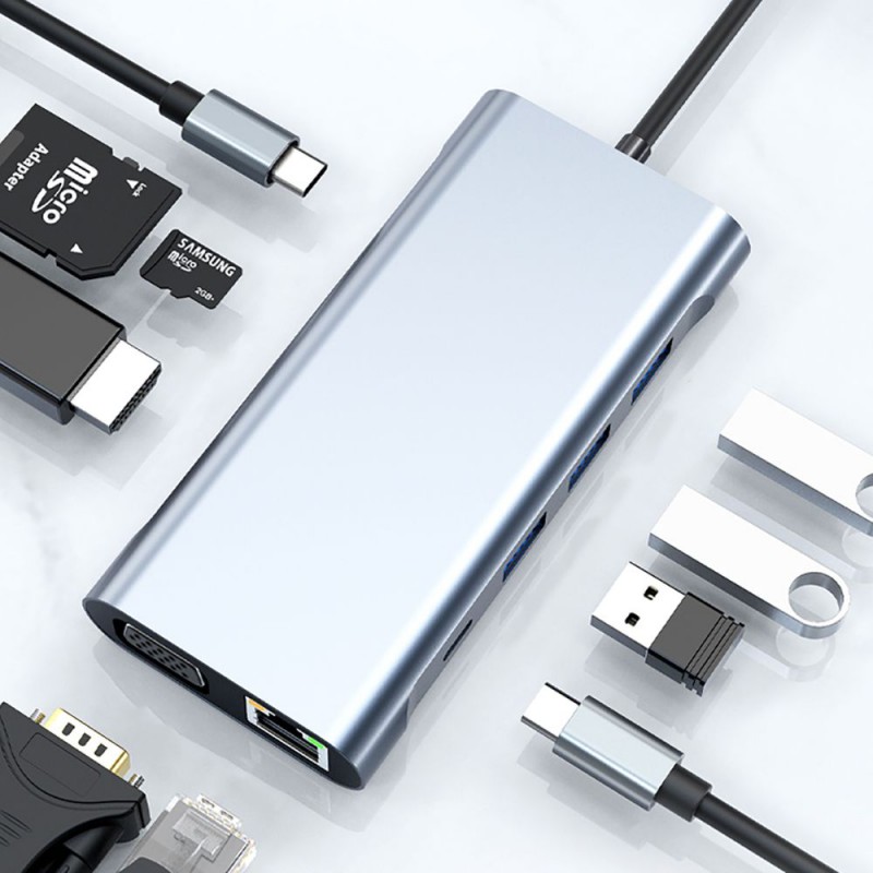 Αντάπτορας Tech-Protect V7 Hub 10in1 Grey