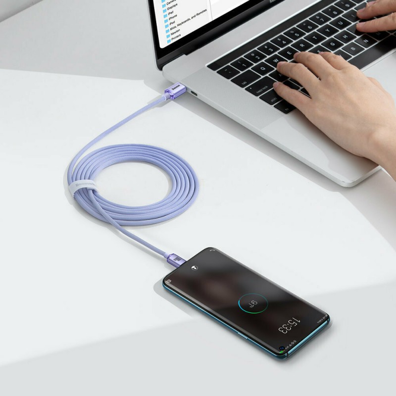 Καλώδιο Φόρτισης Baseus Crystal Shine Type-C to Lightning Cable 20W 2m Purple (CAJY000305)