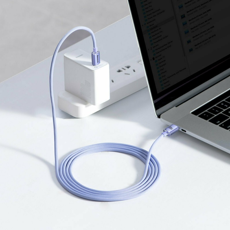 Καλώδιο Φόρτισης Baseus Crystal Shine Type-C to Lightning Cable 20W 2m Purple (CAJY000305)