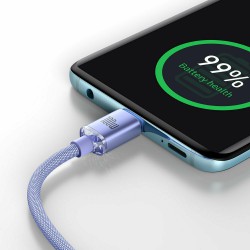 Καλώδιο Φόρτισης Baseus Crystal Shine Type-C to Lightning Cable 20W 2m Purple (CAJY000305)