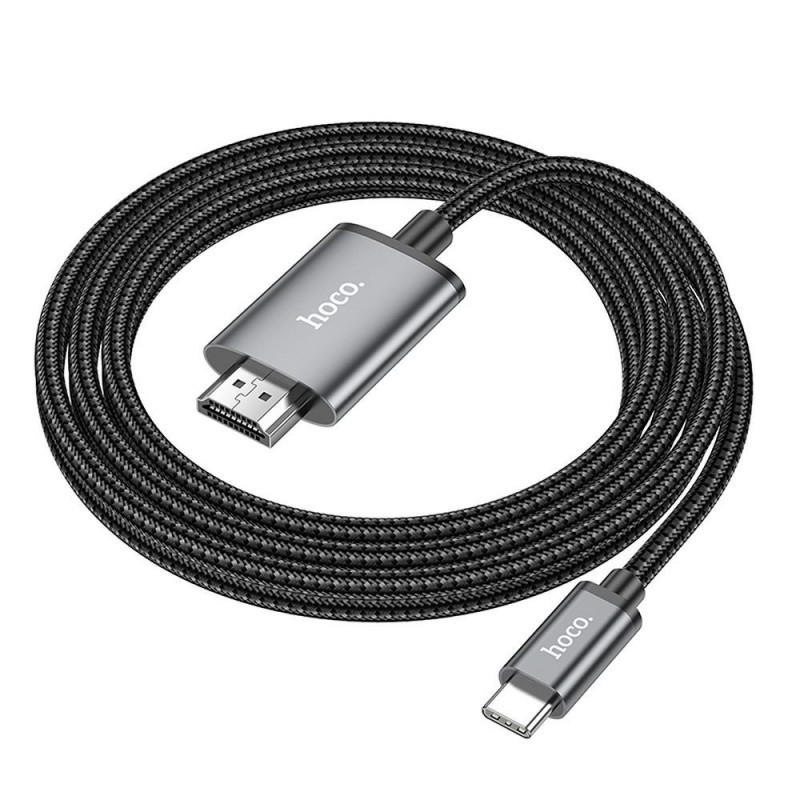 Καλώδιο HOCO Type C To HDMI 4K 30Hz UA27 2m Metal Gray Καλώδιο HOCO Type C To HDMI 4K 30Hz UA27 2m Metal Gray