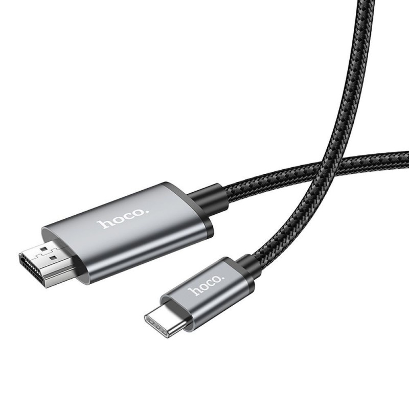 Καλώδιο HOCO Type C To HDMI 4K 30Hz UA27 2m Metal Gray Καλώδιο HOCO Type C To HDMI 4K 30Hz UA27 2m Metal Gray