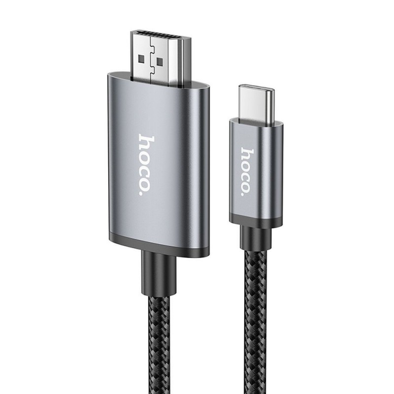 Καλώδιο HOCO Type C To HDMI 4K 30Hz UA27 2m Metal Gray Καλώδιο HOCO Type C To HDMI 4K 30Hz UA27 2m Metal Gray
