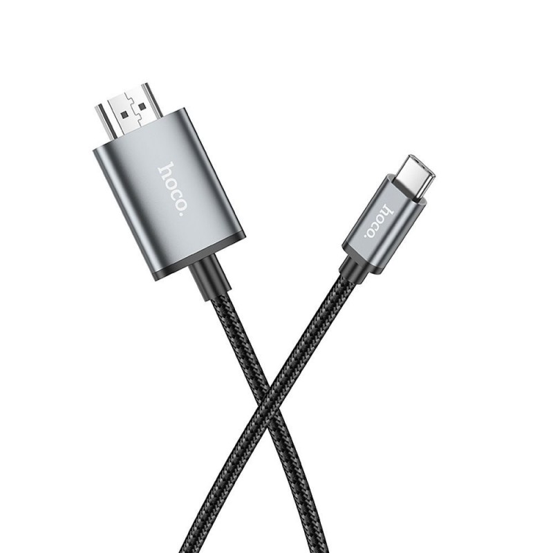 Καλώδιο HOCO Type C To HDMI 4K 30Hz UA27 2m Metal Gray Καλώδιο HOCO Type C To HDMI 4K 30Hz UA27 2m Metal Gray
