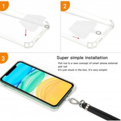 Λουράκι Λαιμού στήριξης Θήκης Smartphone Universal Neck Strap Metal Heart Clip Lanyard Camel