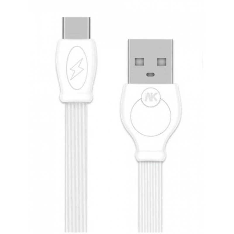 Καλώδιο Data WK Flat USB to Type-C White 1m (WDC-023) 