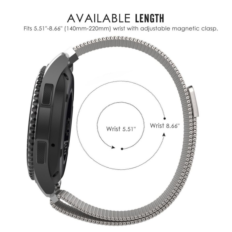 Ανταλλακτικό λουράκι QuickFit Milanese Band Xiaomi Amazfit GTR (47mm)/PACE/Stratos 2/2s/Stratos 3/Haylou Solar LS05 Black/Red