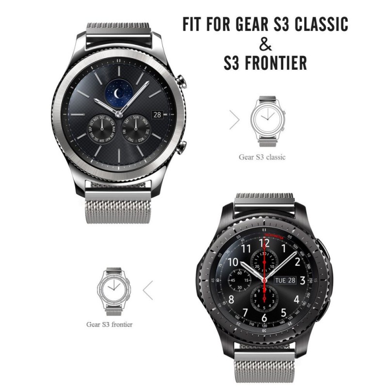 Ανταλλακτικό λουράκι QuickFit Milanese Band Xiaomi Amazfit GTR (47mm)/PACE/Stratos 2/2s/Stratos 3/Haylou Solar LS05 Black/Red