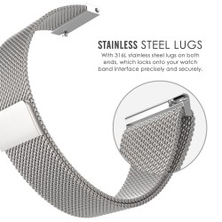 Ανταλλακτικό λουράκι QuickFit Milanese Band Xiaomi Amazfit GTR (47mm)/PACE/Stratos 2/2s/Stratos 3/Haylou Solar LS05 Black/Red