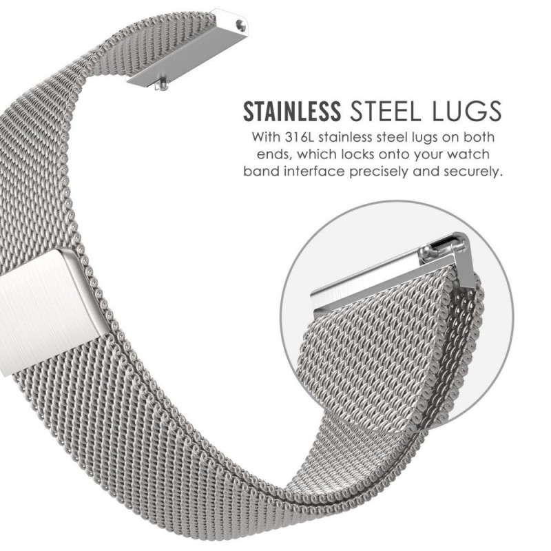 Ανταλλακτικό λουράκι QuickFit Milanese Band Xiaomi Amazfit GTR (47mm)/PACE/Stratos 2/2s/Stratos 3/Haylou Solar LS05 Black/Red