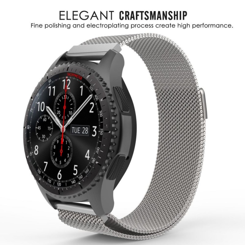 Ανταλλακτικό λουράκι QuickFit Milanese Band Xiaomi Amazfit GTR (47mm)/PACE/Stratos 2/2s/Stratos 3/Haylou Solar LS05 Black/Red