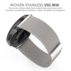 Ανταλλακτικό λουράκι QuickFit Milanese Band Xiaomi Amazfit GTR (47mm)/PACE/Stratos 2/2s/Stratos 3/Haylou Solar LS05 Black/Red
