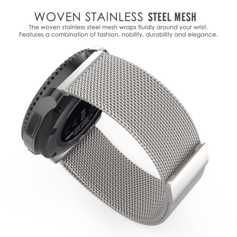 Ανταλλακτικό λουράκι QuickFit Milanese Band Xiaomi Amazfit GTR (47mm)/PACE/Stratos 2/2s/Stratos 3/Haylou Solar LS05 Black/Red
