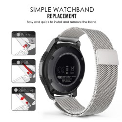 Ανταλλακτικό λουράκι QuickFit Milanese Band Xiaomi Amazfit GTR (47mm)/PACE/Stratos 2/2s/Stratos 3/Haylou Solar LS05 Black/Red