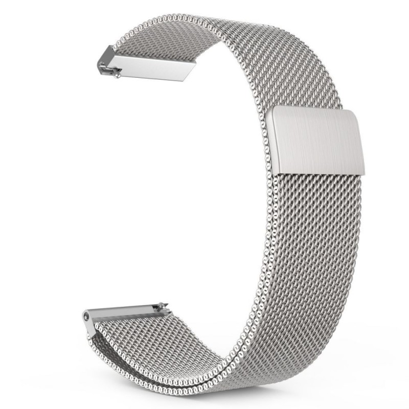 Ανταλλακτικό λουράκι QuickFit Milanese Band Silver για Samsung Galaxy Watch3(45mm)/Watch(46mm)/Huawei Watch 3 (46mm)/ Watch 3 Pro (48mm)/GT 2/Pro/Honor GS Pro/Amazfit GTR 3 (46mm)/GTR 3 Pro/GTR(47mm)/ Stratos 3(48mm) (22mm)