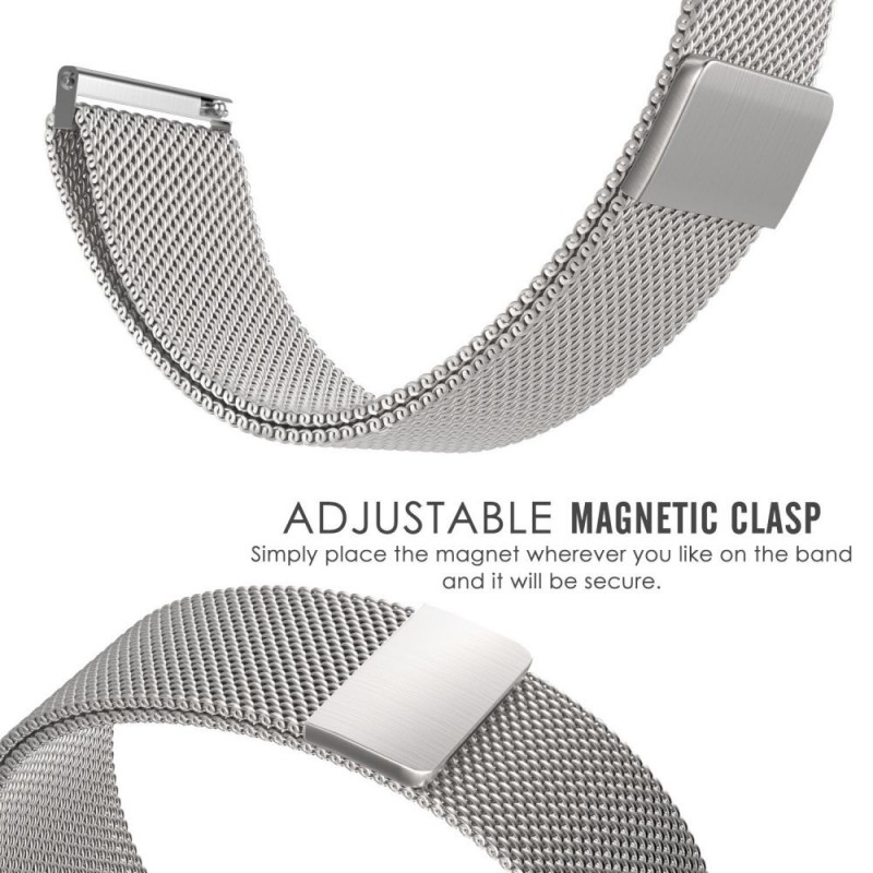 Ανταλλακτικό λουράκι QuickFit Milanese Band Xiaomi Amazfit GTR (47mm)/PACE/Stratos 2/2s/Stratos 3/Haylou Solar LS05 Black/Red