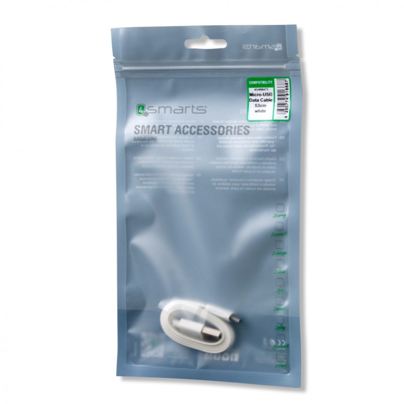 Καλώδιο Data 4smarts USB Type-A to Micro USB 53cm White